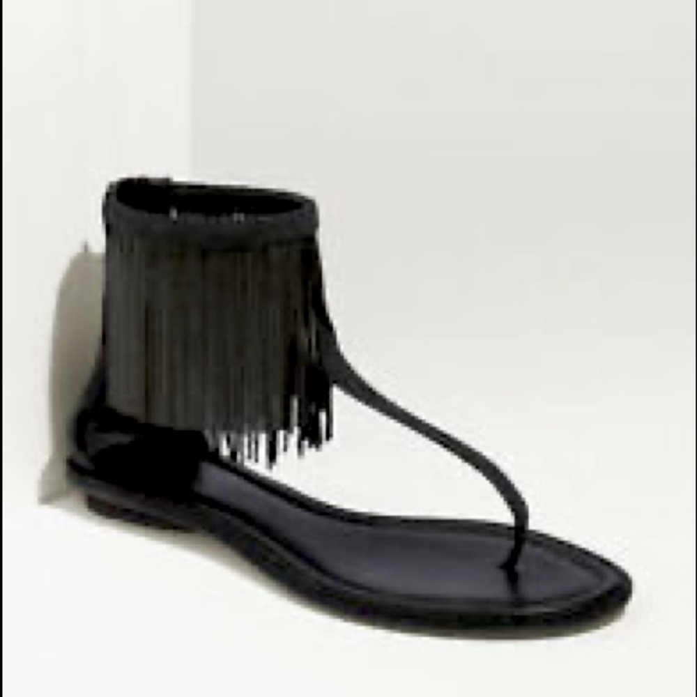 Brian Atwood “Casanova” Chain Fringe Flat Sandals
